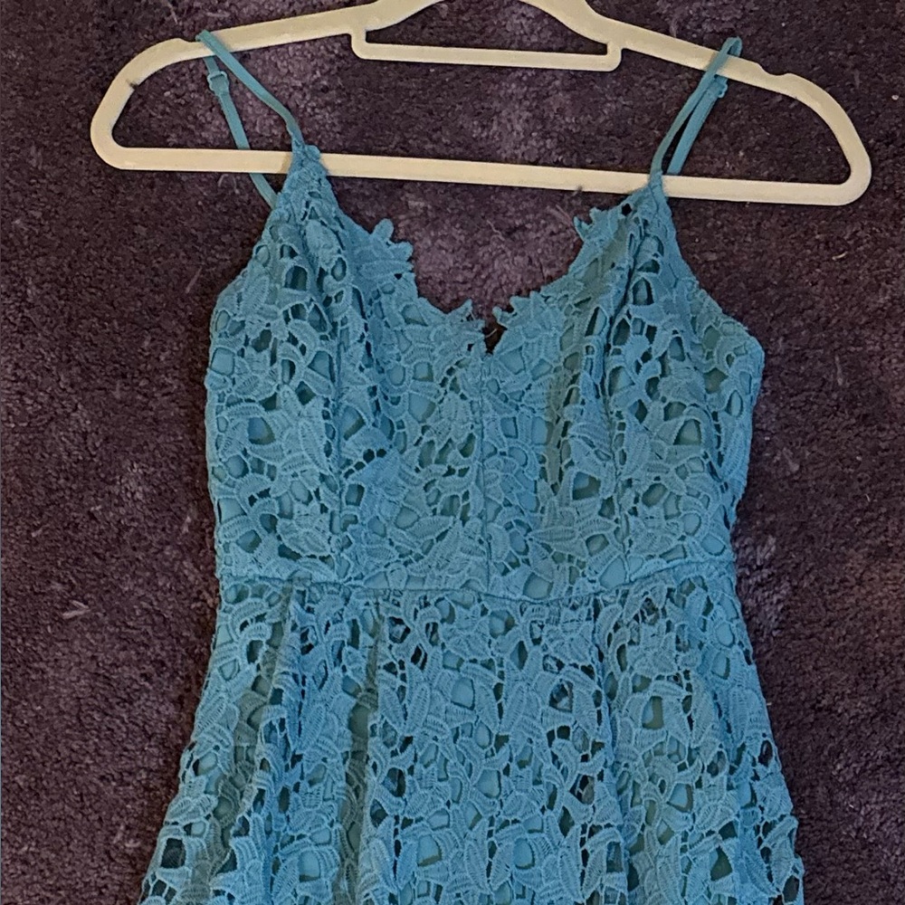 Astr Teal Lace Dress - Picture 5 of 5